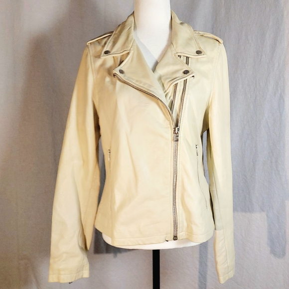 Goosecraft ivory leather biker jacket,  XL, NWT - Picture 2 of 10